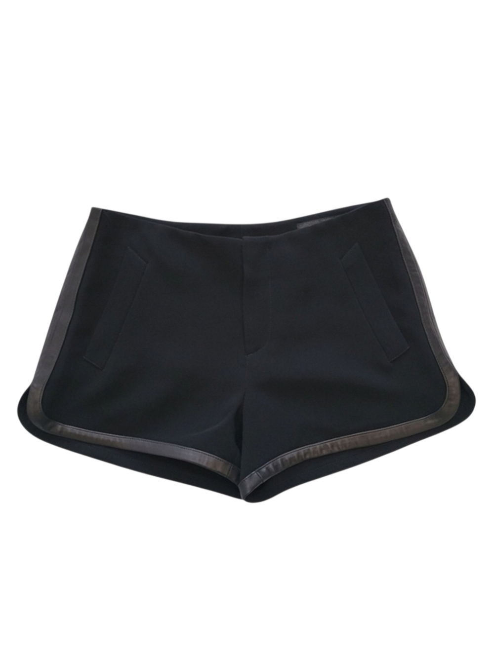 Rag & Bone Platini Leather Trim Black‎ Shorts Size 2